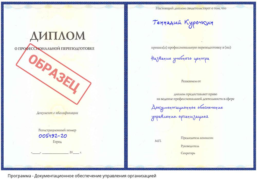 Документационное обеспечение управления организацией Дзержинск